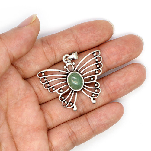 Cross-border crystal jewelry wholesale, personalized fashion hollow butterfly pendant, lapis lazuli pendant, street stall trinkets