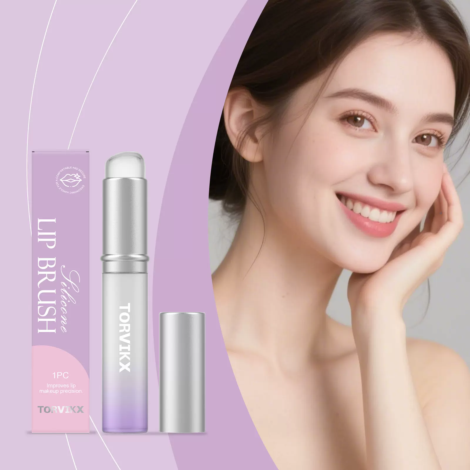 TORVIKX 硅胶唇刷 均匀涂抹唇部彩妆服帖易清洗耐用便捷硅胶唇刷