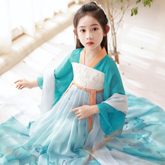 Spring and Autumn Children's Hanfu Dress for Girls, Ancient Chinese Style, Exquisite Ruqun, Chinese Traditional Fashion, Little Girl in Ancient Style Tang-style Dress, Summer Dress