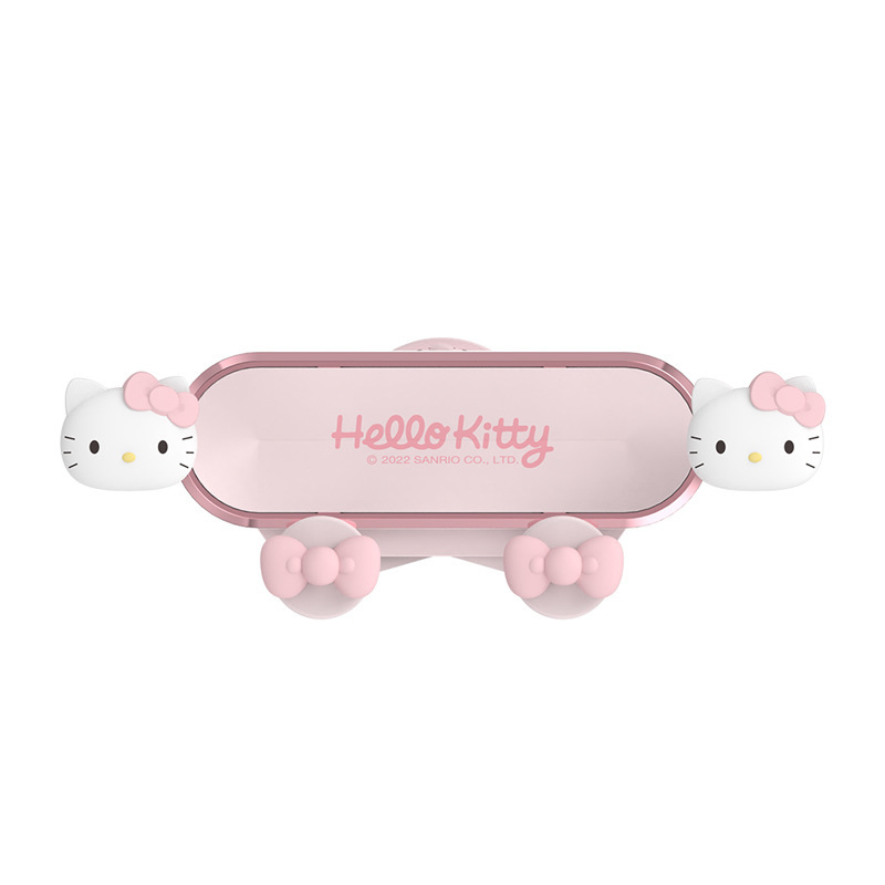 Hellokitty soporte para teléfono móvil para automóvil dibujos animados creativo salida de aire para automóvil navegación soporte de gravedad universal