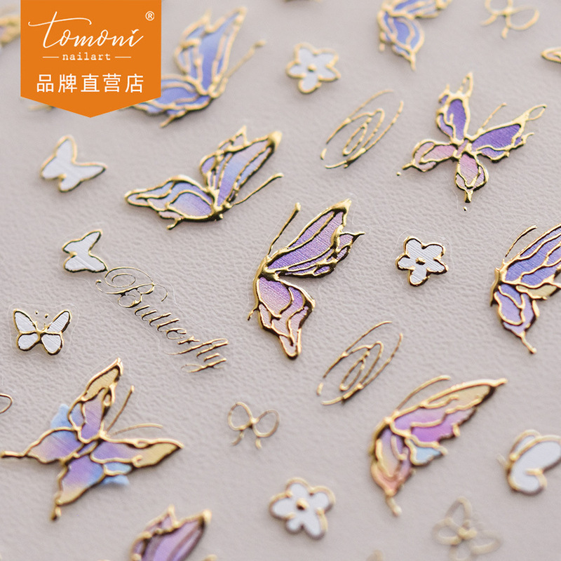 tomoni bronzing nail stickers popular vintage nail stickers factory wholesale Japanese butterfly flying-3337 tomoni bronzing nail stickers popular vintage nail stickers factory wholesale Japanese butterfly flying-3337