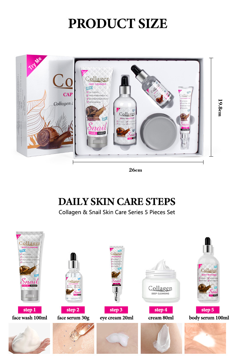Snail Original PeiMei Liquid Skincare Lotion Set Full Box Skin Care Products_voghion.com