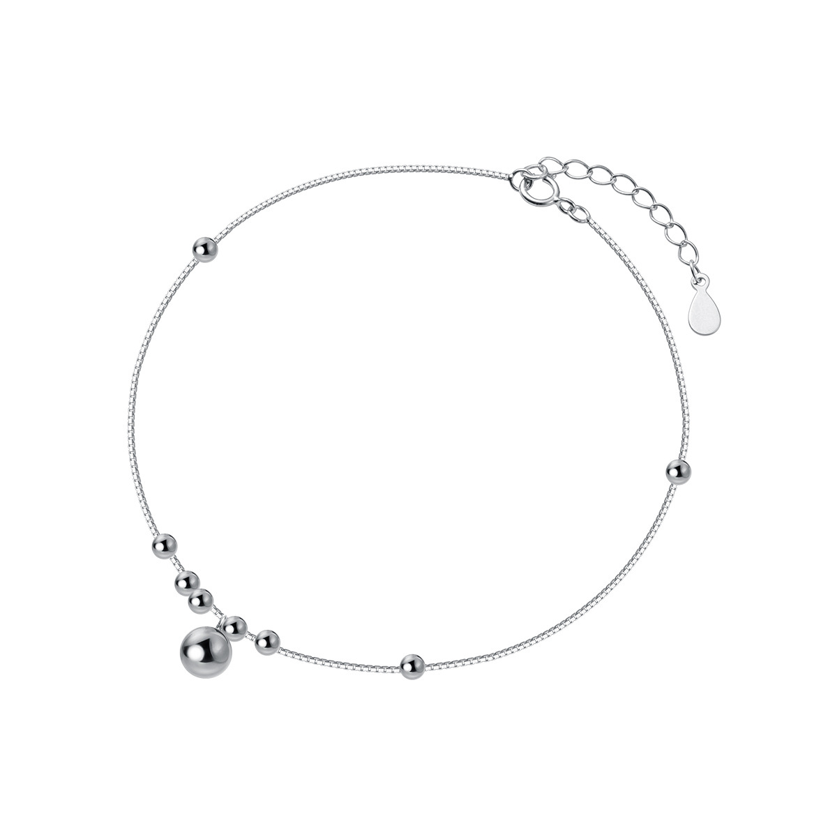 Eloch s925 plata simple brillante pulsera de tobillas de perlas elegante temperamento femenino estilo nacional joyas de pie S5371