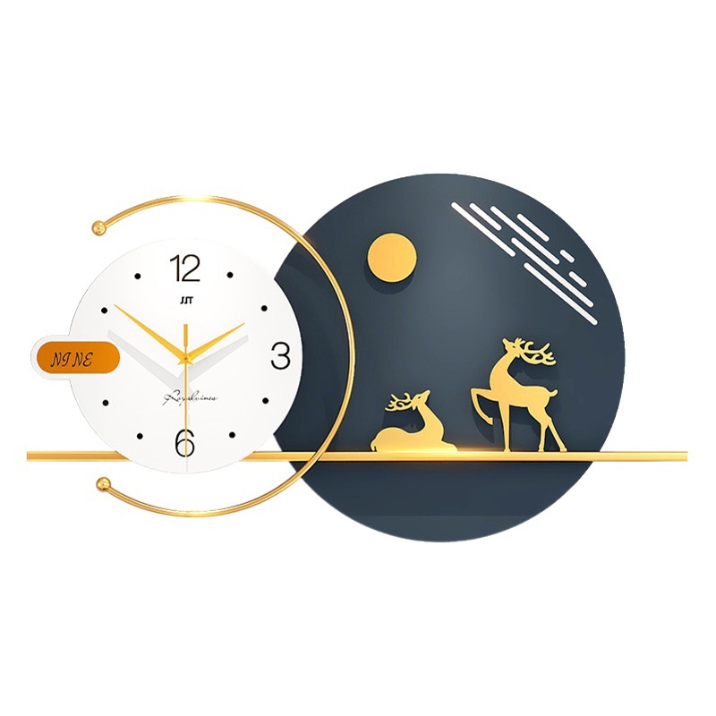 Luz de estilo europeo Reloj de pared de lujo sala de estar de moda simple decoración del hogar restaurante reloj montado en la pared Red rojo creativo arte reloj