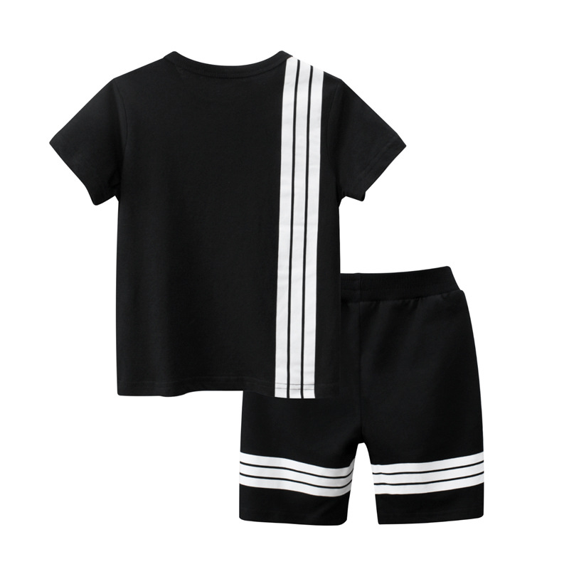 27 niños marca ropa para niños verano nuevo estilo coreano traje para niños Camiseta de manga corta pantalones conjunto de dos piezas entrega de una sola pieza