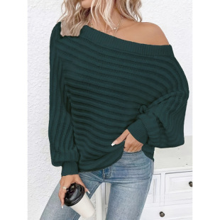 O 64624 Off shoulder bat sleeve sweater һ���I������ë��
