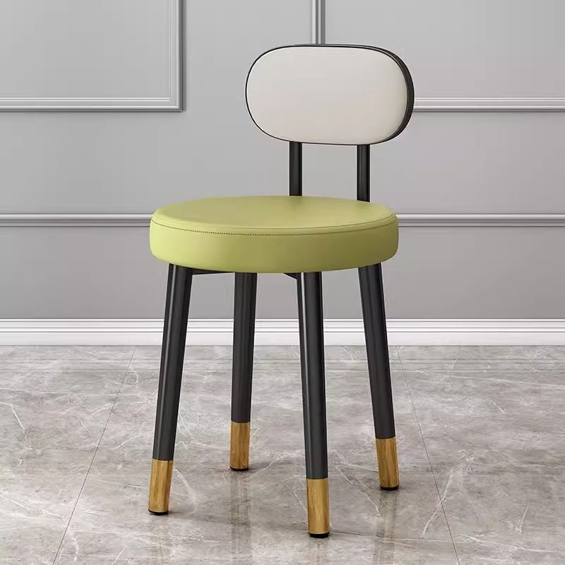 Casa ligera de lujo red alta sensación taburete redondo moderno simple manicuría silla de vestir respaldo de la chica dormitorio maquillaje de cama
