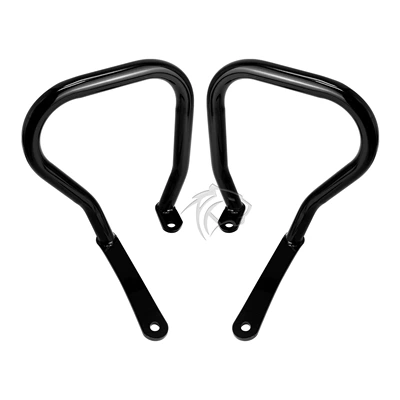 Suitable for Harley Road King St Modified Side Box Bumper, Road King S St Glide Rear Bumper Protection Bar, Anti-Fall Bar (Motorcycle bumper) - glossy-black-pair