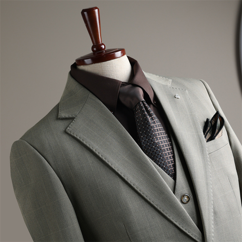 Single-breasted Plaid Suit suit Men's Business Dress Best Man's Dress Wedding Suit Groom's Suit Jacket Men's Fashion