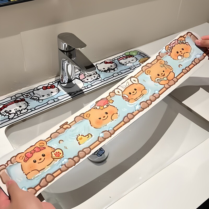 卡通卫生间硅藻泥沥水垫洗手台水龙头吸水垫水池防溅垫现货批发|undefined