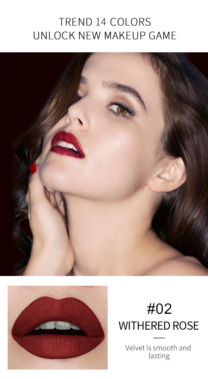 VIBELY export European and American matte non-stick cup cigarette tube lipstick, single small thin tube mini cigarette lipstick, pink undefined