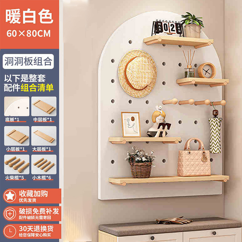 puerta de entrada madera sólida agujero de madera placa de agujero estante de pared de pared