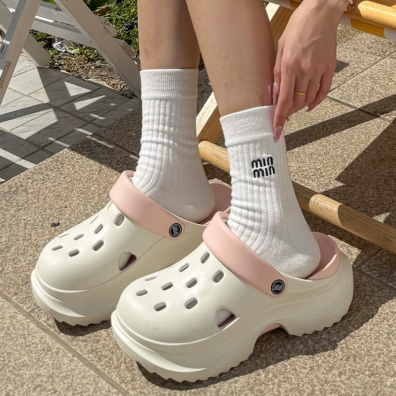 Новые женские летние сабо EVA на толстой нескользящей подошве, дезодорирующие, для улицы, пляжа и повседневной носки.