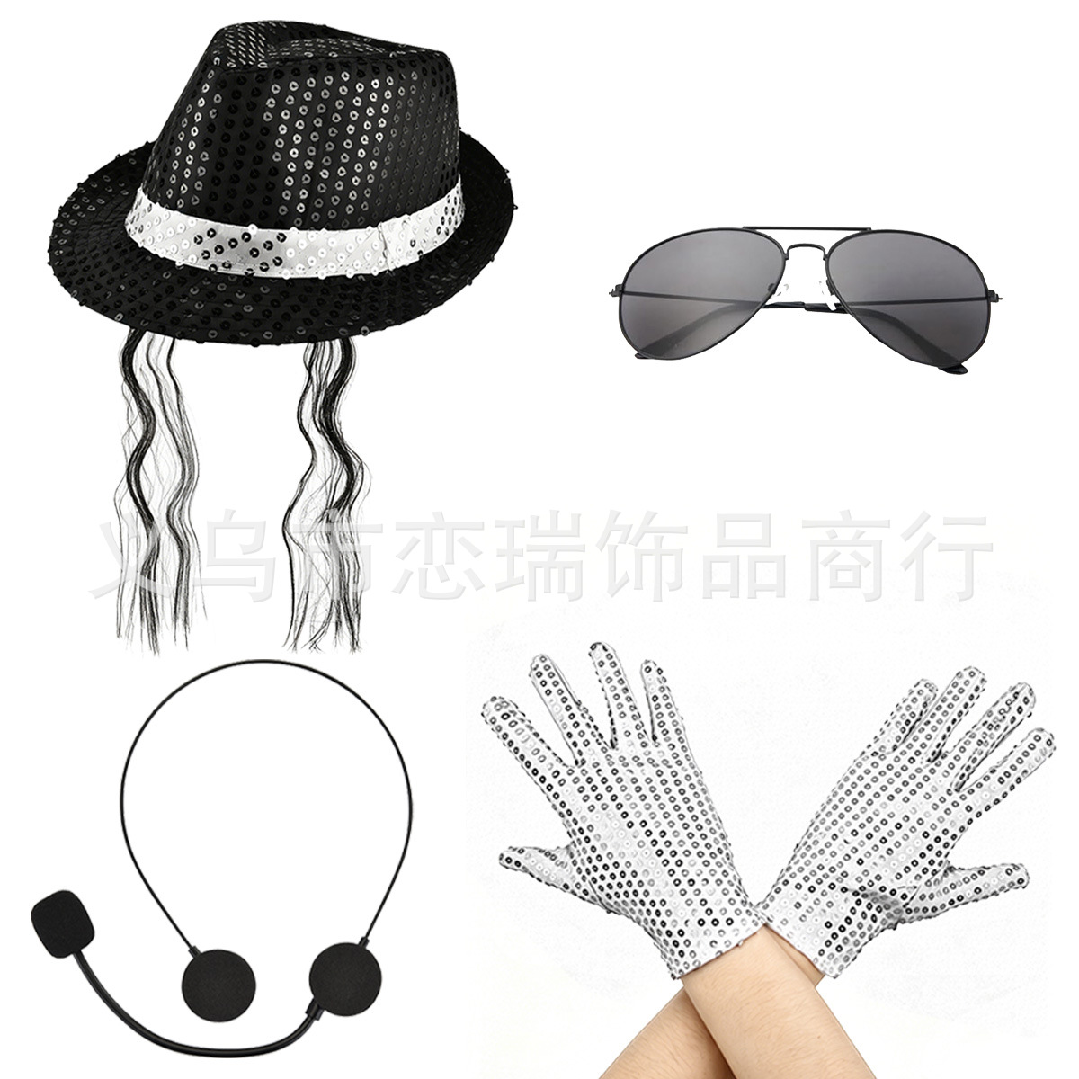 70s DISCO espectáculo accesorios esquinilla sombrero corbata guantes cinturón hombre conjunto Xiaoyin TEMU en stock