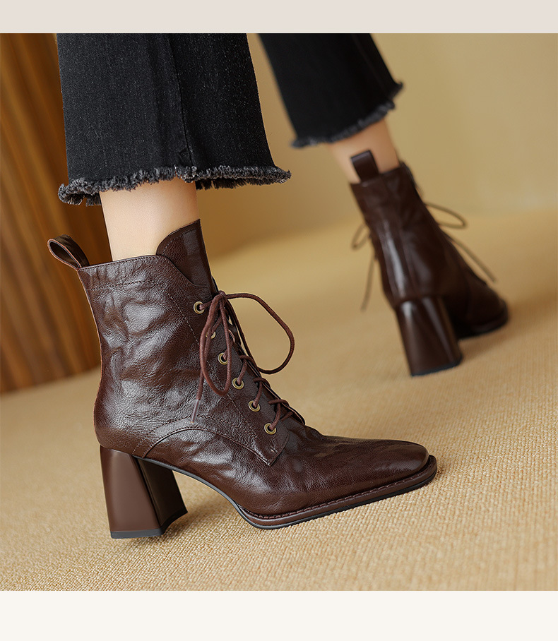 CHIKO Vera Square Toe Block Heels Ankle Boots
