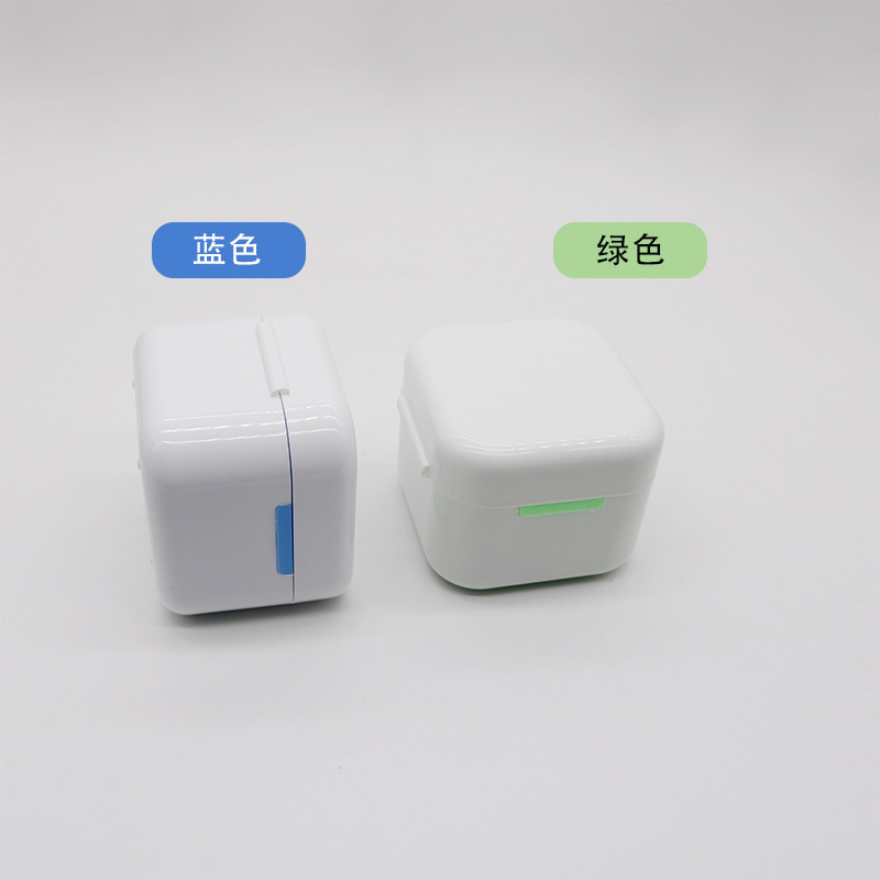 Caja de almacenamiento de dientes con espejo y red, caja de almacenamiento de dientes falsos, caja de dientes, caja de remojo de aparatos dentales, caja de almacenamiento de limpieza de dientes, caja de soporte dental