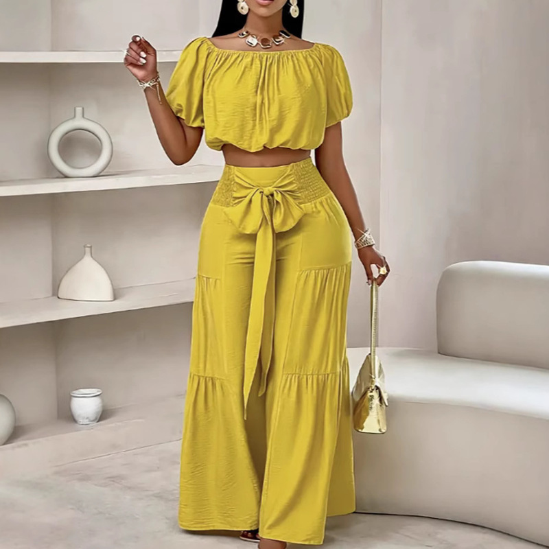 2025 European and American New Women's Wide Leg Pants Commuter High Waist Solid Color Micro-lat Strap Pants Casual suit 2025 European and American New Women's Wide Leg Pants Commuter High Waist Solid Color Micro-lat Strap Pants Casual suit