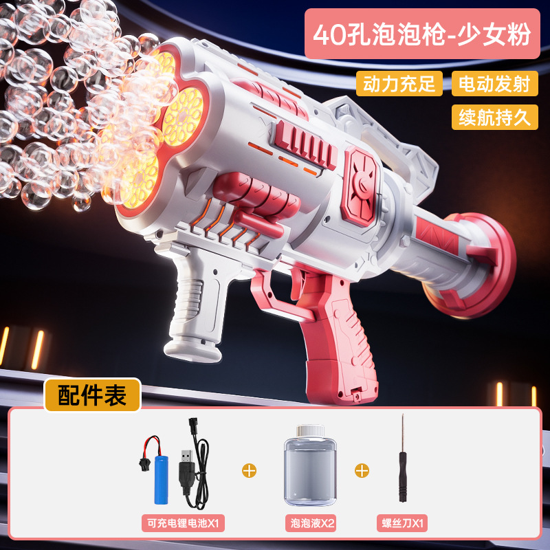 Nuevos juguetes de burbuja de red transfronterizos totalmente automáticos para niños y niñas con máquina de burbuja de mano no fugas eléctrica Gatlin