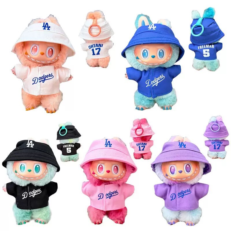 First, Second, and Third Generation Labubu Clothing Accessories, Labubu Doll Clothes, Sitting Party La Baseball Sports Suit Trend