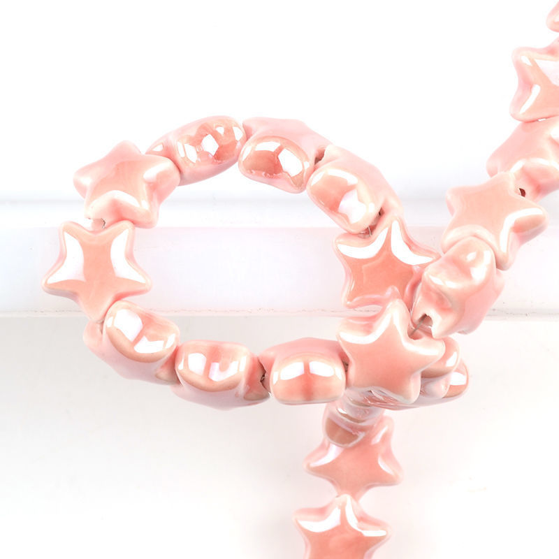 25g Weight Beads Jewelry Making Type DIY Jewelry Accessories Classification 10 PCS/Package Quantity ceramics Material Pentagram Pattern Plating Design Simple Style Style 10 PCS/Package Ceramics Pentagram DIY Jewelry Accessories Beads 13