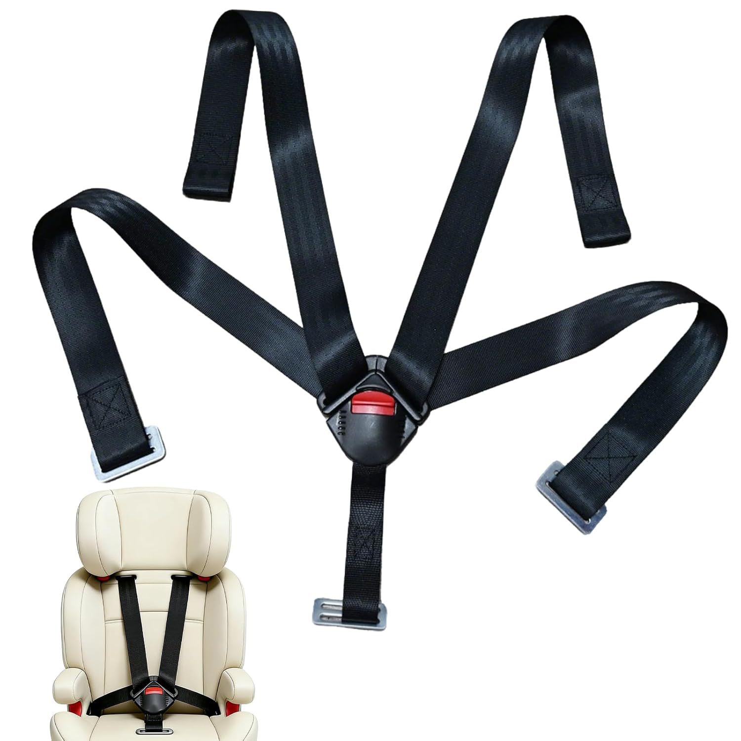 Universal five-point infant car seat safety harness, adjustable shoulder straps, high chair infant chest safety harness, stroller accessories