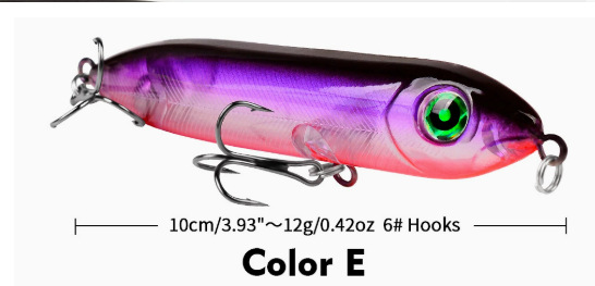 Nuevo cebo de pesca de simulación, cebo de pesca de tiro lejano de doble gancho, cebo de lápiz de tres ganchos, cebo de carretera, cebo falso de pesca con mosca de plástico