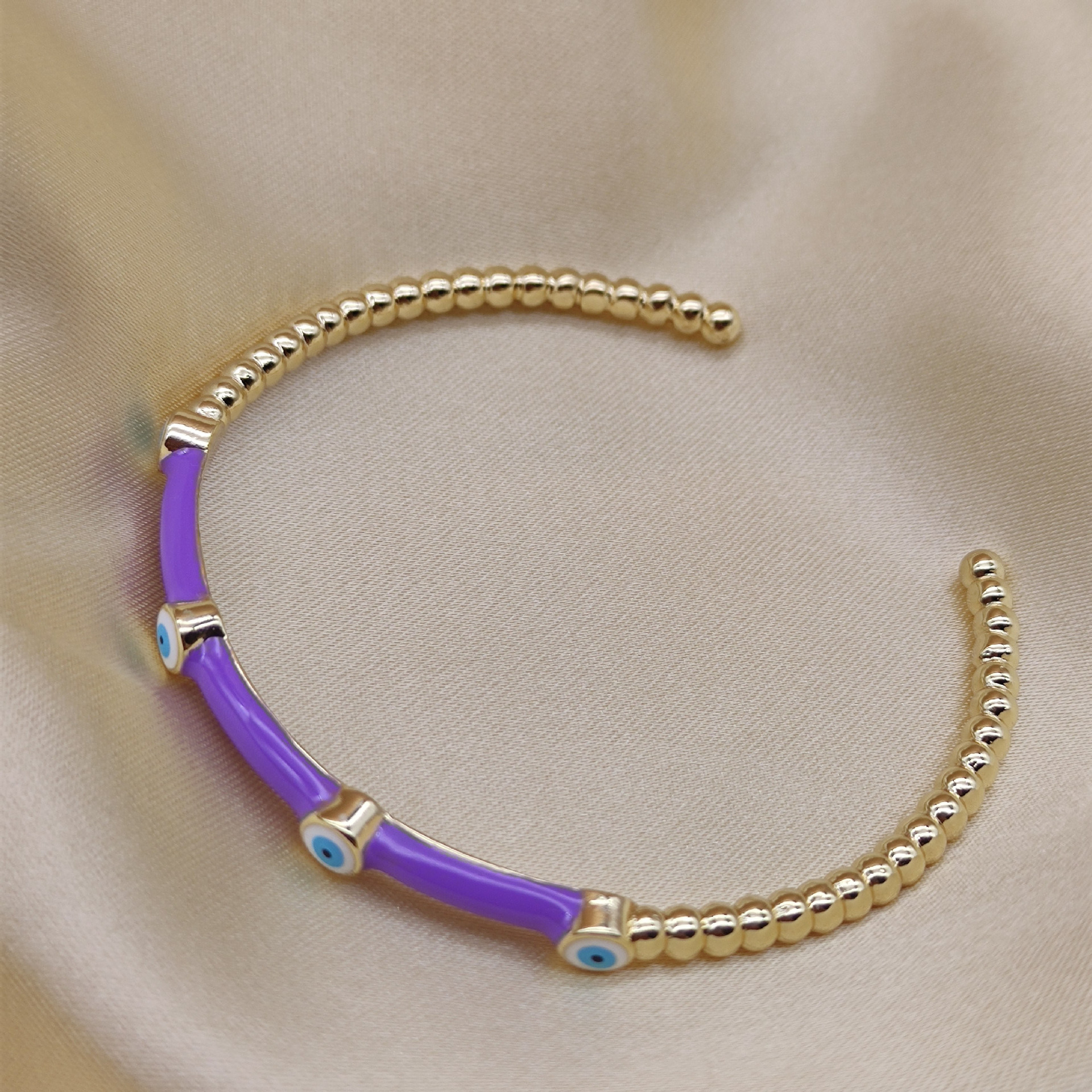 Retro Devilu0027S Eye Copper Enamel Bangle 1 Piece