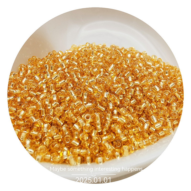 2/3/4mm金银灌银玻璃米珠管珠diy手工串珠材料散珠手链耳饰品配件|undefined