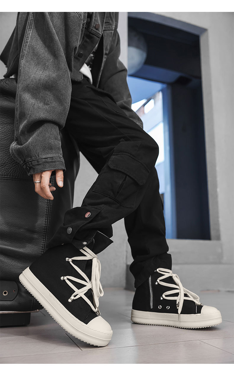 Sneakers alte in pelle da uomo con design a stella_voghion.com
