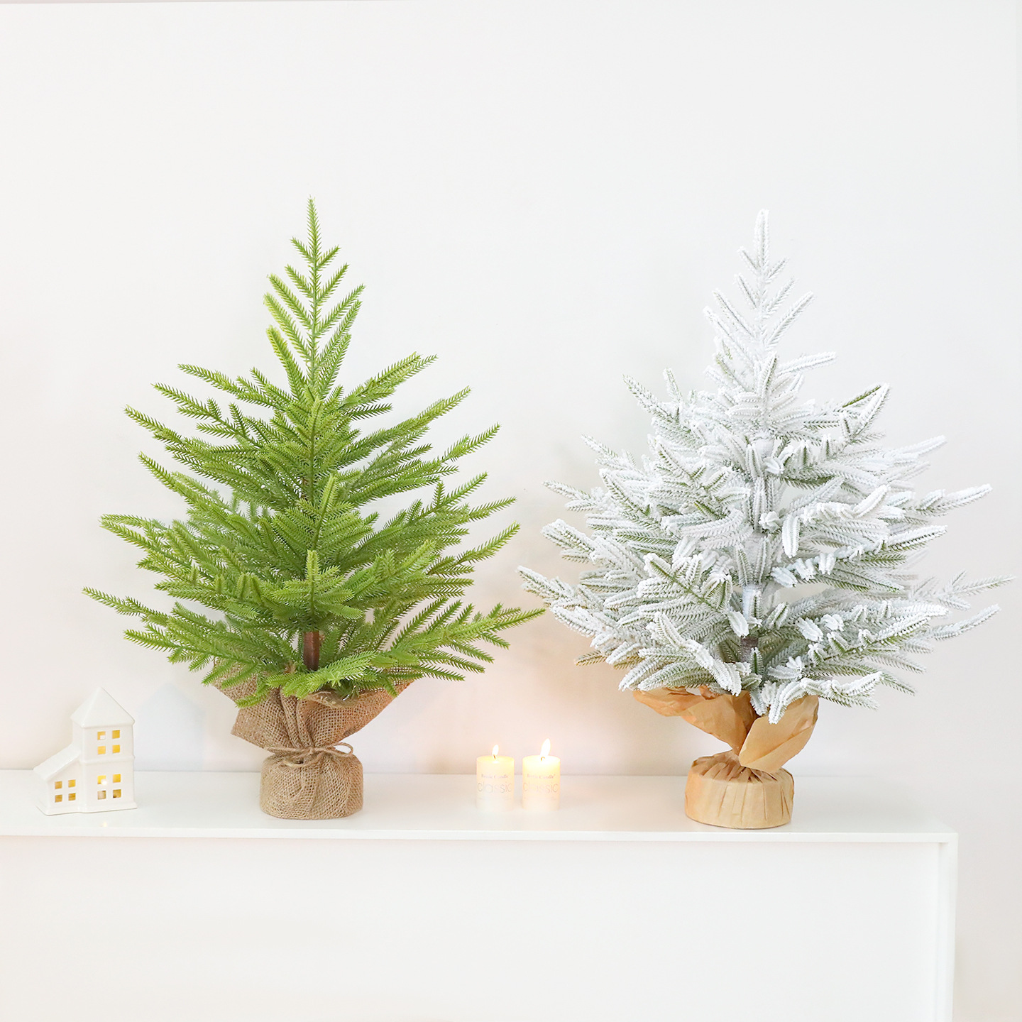 Shengyuan nuevo producto puro PE60CM escritorio decoración de árbol de Navidad hotel supermercado fábrica de decoraciones de ventanas en stock directo