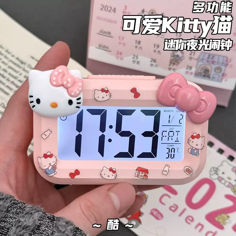 Kt Cat Small Alarm Clock Bedside Clock Student Dormitory Multifunctional Portable Timer Silent Mini Desktop Clock Kt Cat Small Alarm Clock Bedside Clock Student Dormitory Multifunctional Portable Timer Silent Mini Desktop Clock