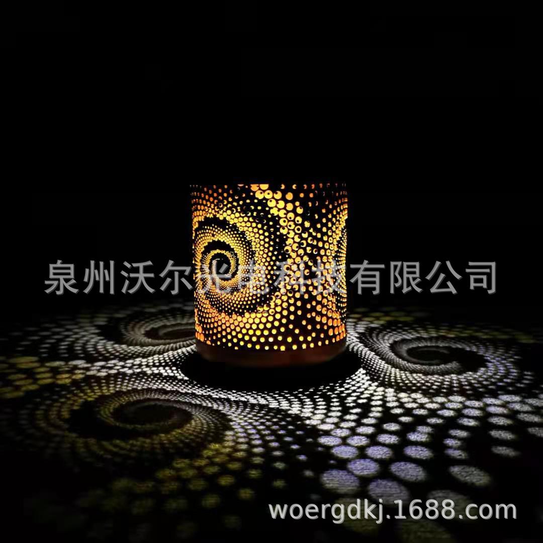 热销 花园太阳能LED镂空螺旋星空复古灯 庭院装饰灯 草坪灯手提灯