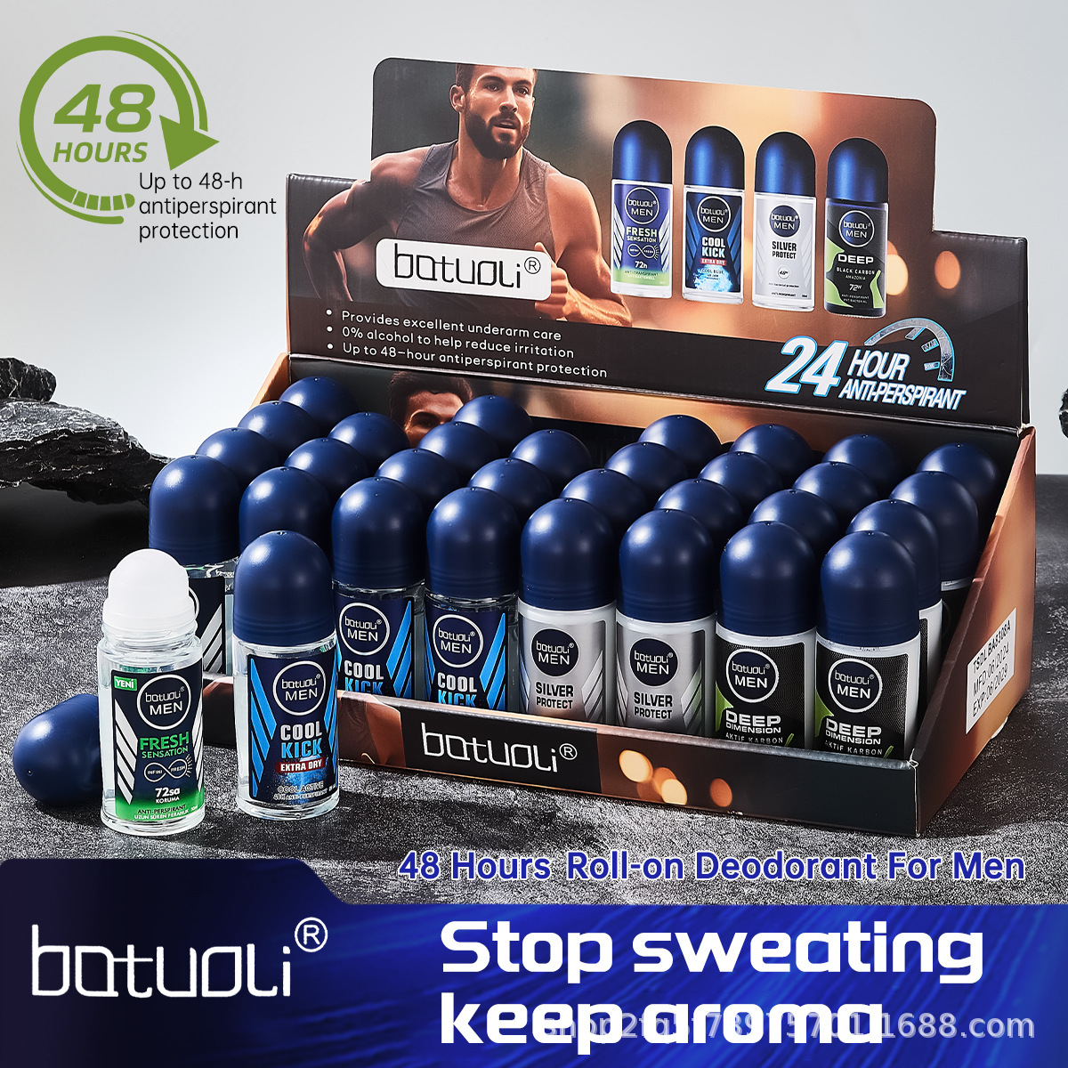 Antiperspirant Roll-On, Refreshing and Long-Lasting, Anti-Sweat Roll-On Deodorant, Cross-Border Wholesale