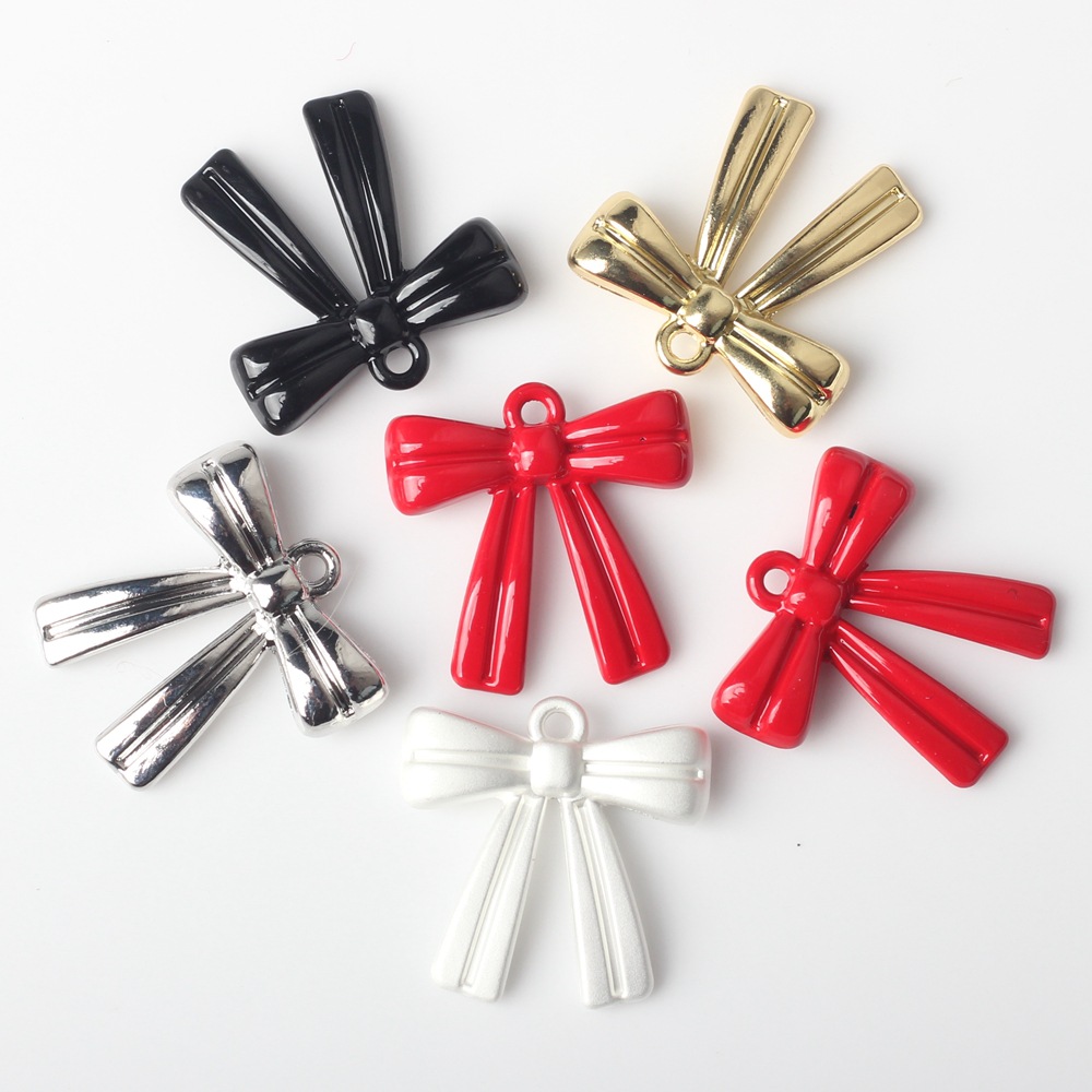 28g Weight Pendant Jewelry Making Type DIY Jewelry Accessories Classification 10 PCS/Package Quantity Alloy Material Bow Knot Pattern Spray Paint, Plating Design Simple Style Style 10 PCS/Package Alloy Bow Knot Pendant 6