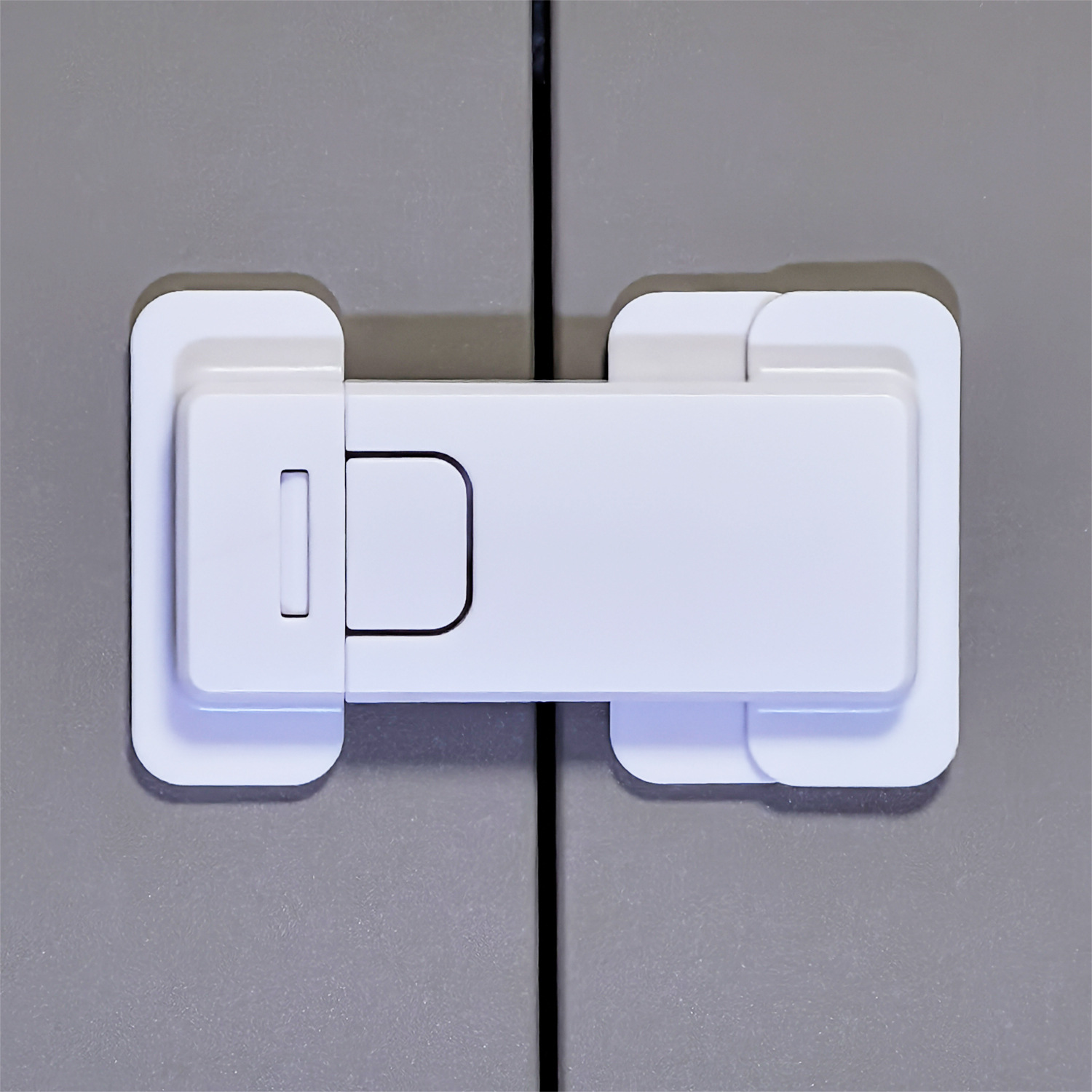 Fuentes transfronterizas Bloqueo de seguridad para bebés ajustable deslizante blanco Bloqueo curvo para niños Bloqueo de alargamiento Bloqueo de límite sin perforación