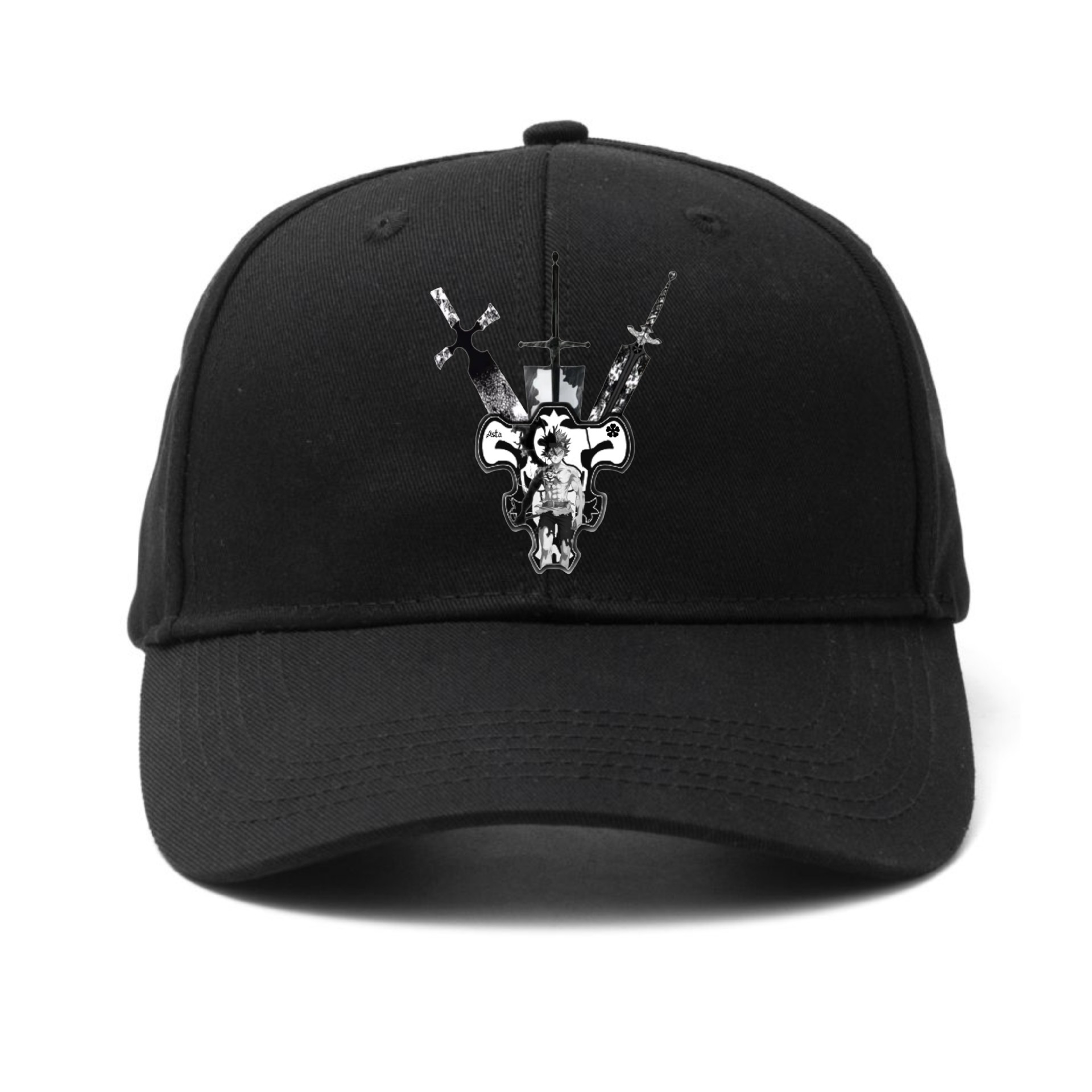 Comercio exterior impreso para hombres y mujeres verano negro sombrero de trébol de cuatro hojas gorra de béisbol sombrero de sombra al aire libre marea al por mayor