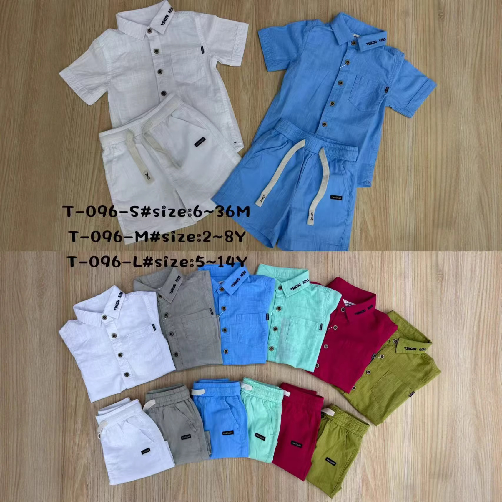 Foreign trade new children's suit 2 Y-8Y cotton short sleeve shirt shorts 2 piece set summer suit stripes T014M