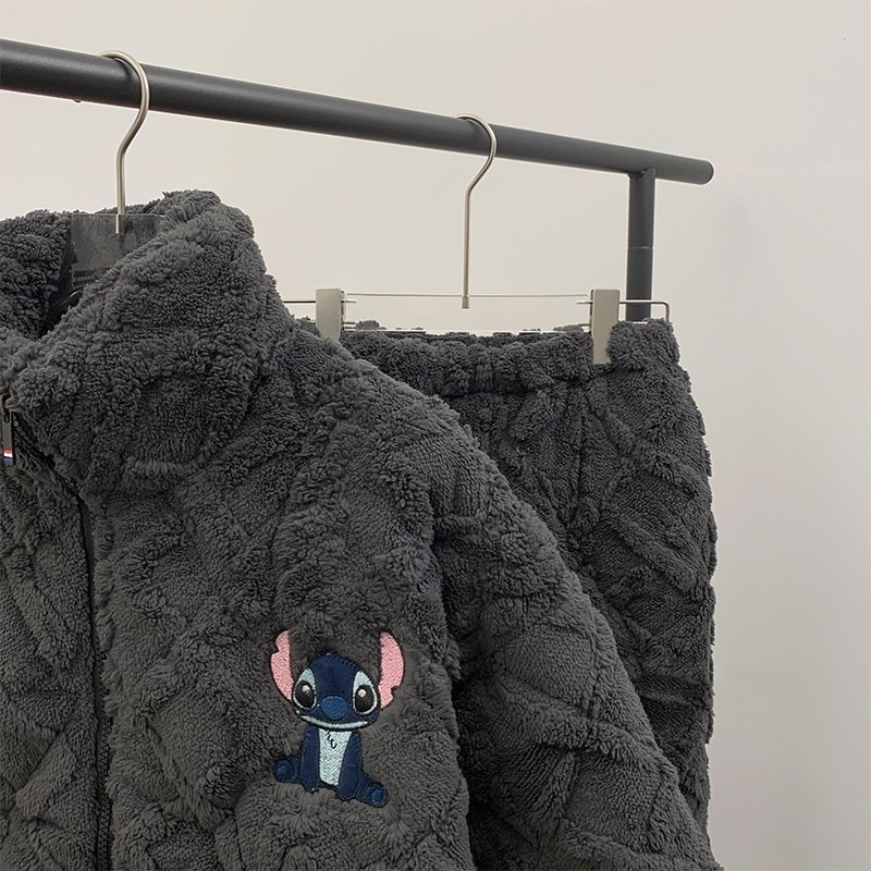 겨울 잠옷 여성용 면 패딩 코트 3 층 퀼트 두꺼운 기모 따뜻한 지퍼 파자마 여성용 느슨한 외부 착용 홈 의류