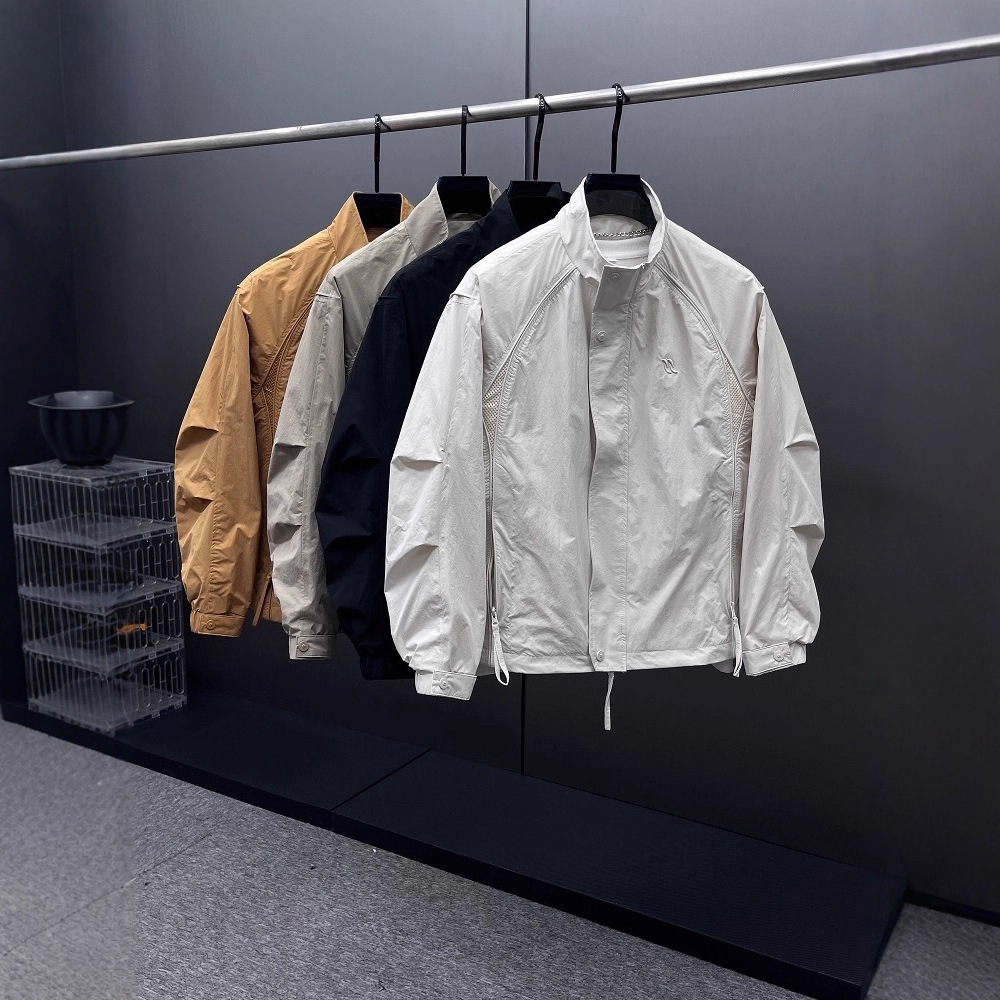 Hong Kong Style Spring, Autumn and Summer New Youth Splicing Outdoor Jacket Men's Trendy Brand Stand Collar Casual Versatile Jacket