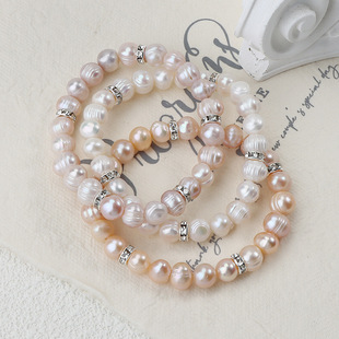 Natural fresh water real pearl bracelet elastic bracelet holiday gifts advertising manufacturers jewelry wholesale in stock