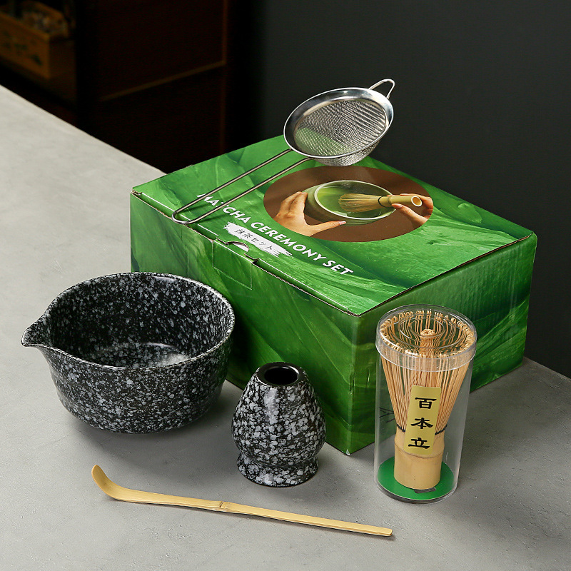 抹茶茶碗日本式抹茶宋代点茶道具陶磁器茶碗カップミキサー抹茶ブラシ茶コップセット|undefined