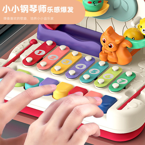 Multi-function children's electronic piano ball slide music track male and female children's brain-stimulating music piano toy
