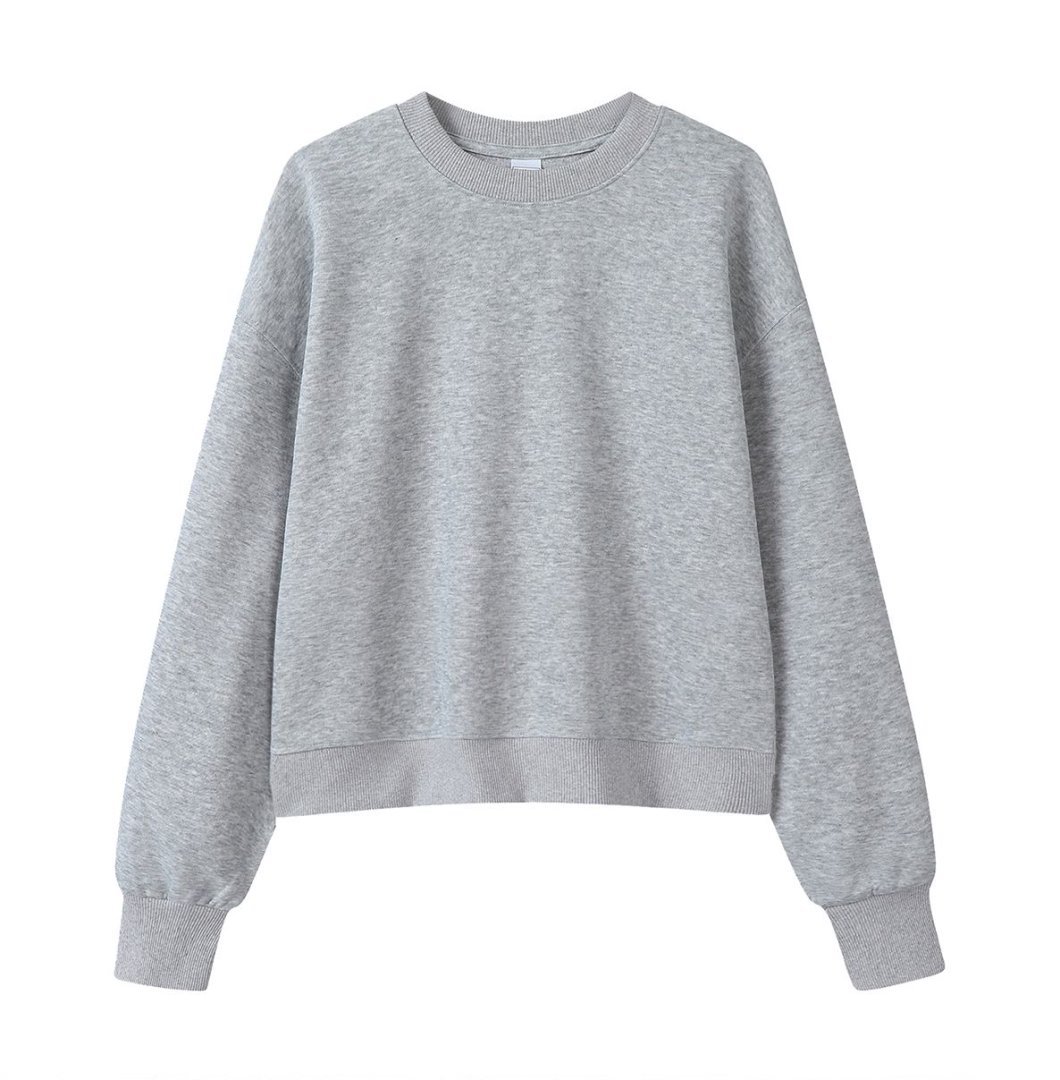 Marca de moda de color sólido con capuchón de plata, camiseta corta de hombro para mujeres otoño y invierno pesado 450g con camiseta con capuchón cálida y casual