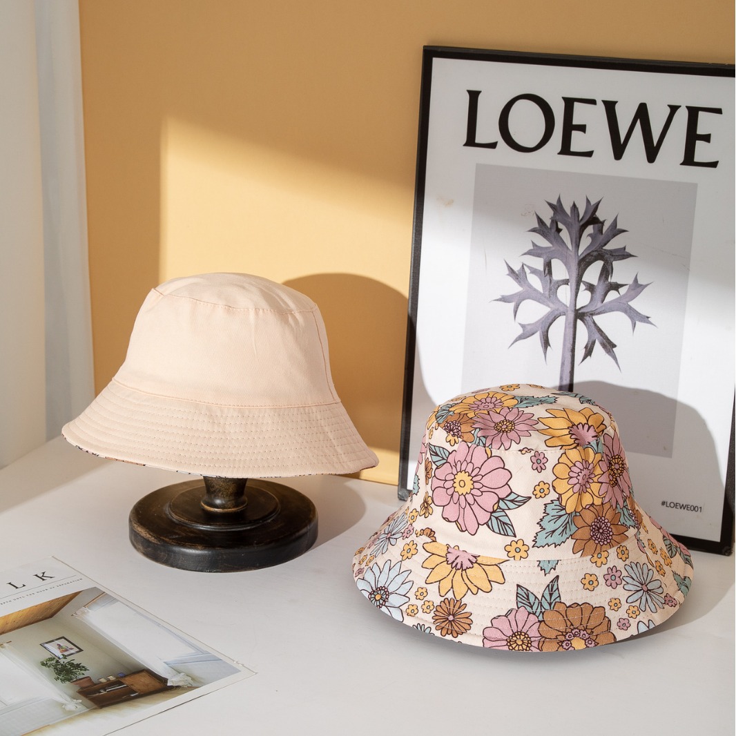 Floral double-sided fisherman hat 2025 spring new double-sided wear…
