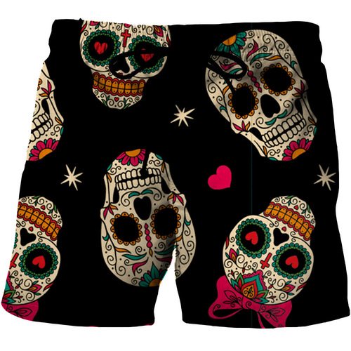  Independent Station Wish Amazon eBay Summer New Print Skull Head Beach Shorts Unisex Series