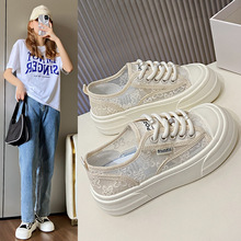 小白鞋女2024新款夏季女鞋ins韩版学生蕾丝板鞋街拍百搭休闲鞋子