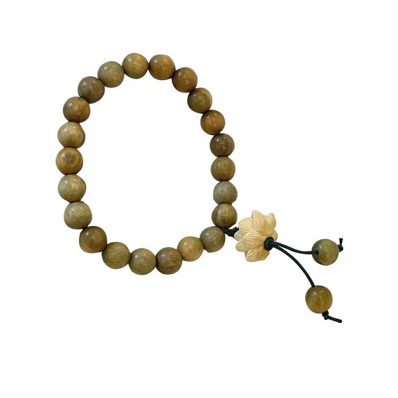 Nuevo verde sándalo madera negro flor de loto borla pulsera femenina verano nuevo chino nacional moda nicho diseño luz lujo diario