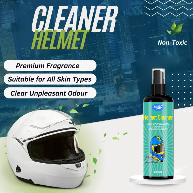 Helmet Cleaner, Motorcycle Lining, Water-Free Cleaner, Dry Cleaning, Decontamination, Sweat Stain Removal, Sterilization and Odor Spray