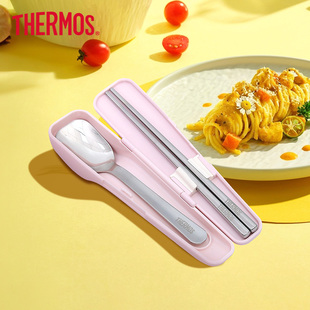 ✅ Chopsticks and Spoon Set Household Tableware Baby Cute Children's Long Handle Spoon Storage
