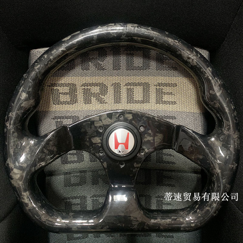 Factory direct sales universal D-type real carbon fiber steering wheel for car modification, 13 inches 320mm forged carbon fiber steering wheel